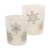 Battery Operated Glass LED Candles, Snowflake - Set of 2