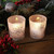 Battery Operated Glass LED Candles, Snowflake - Set of 2