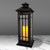 Battery Operated Metal Lantern with LED Candle - 14" Black Window