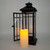 Battery Operated Metal Lantern with LED Candle - 14" Black Window