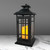 Battery Operated Metal Lantern with LED Candle - 14" Black Window