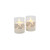 Battery Operated LED Glass Candles with Moving Flame, Silver Garland - Set of 2