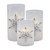 Battery-Operated Glass Snowflake Hurricanes - Set of 3