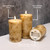 Battery-Operated Birch Wood Pillar Candles - Set of 3