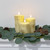 Battery-Operated Birch Wood Pillar Candles - Set of 3