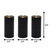 Battery-Operated 3D Wick Pillar Candles, Black - Set of 3