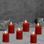 Battery-Operated 3D Wick Flame Mini Pillars, Red - Set of 6