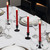 Battery-Operated 3D Wick Flame Taper Candles, Red - Set of 4
