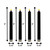 Battery-Operated 3D Wick Flame Taper Candles, Black - Set of 4