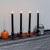 Battery-Operated 3D Wick Flame Taper Candles, Black - Set of 4