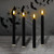 Battery-Operated 3D Wick Flame Taper Candles, Black - Set of 4