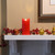 Battery-Operated 9" Red Pillar Candle with Moving Flame