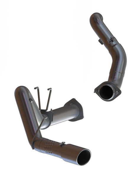 MBRP 2015 Ford F250/350/450 6.7L 4in Single Side Exit Al Steel Exhaust w/ Down Pipe Includes 5in Tip