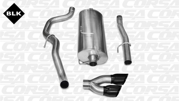 Corsa 10-15 Dodge RAM 5.7L V8 3in Cat-Back Single Side w Twin 4in Black Pro-Series Tips