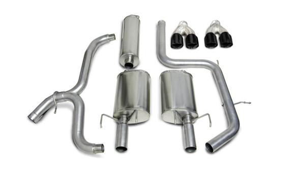 Corsa 00-05 Chevrolet Impala 3.8L V6 25in Cat-Back Dual Rear w Twin 35in Black Pro-Series Tips