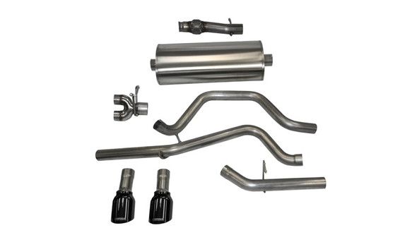 Corsa 14 GMC Sierra/Chevy Silv 1500 Reg. Cab/Std. Bed 5.3L V8 Black Sport Dual Rear CB Exhaust