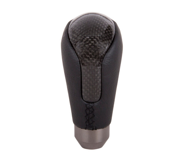 NRG EVO-Style Shift Knob - Black Leather w/Black Carbon Fiber