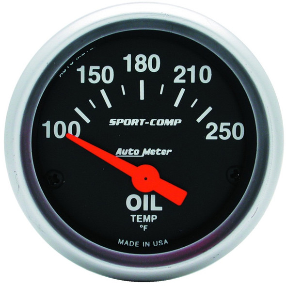 Autometer Sport-Comp 52mm SSE 100-250F Oil Temperature Gauge