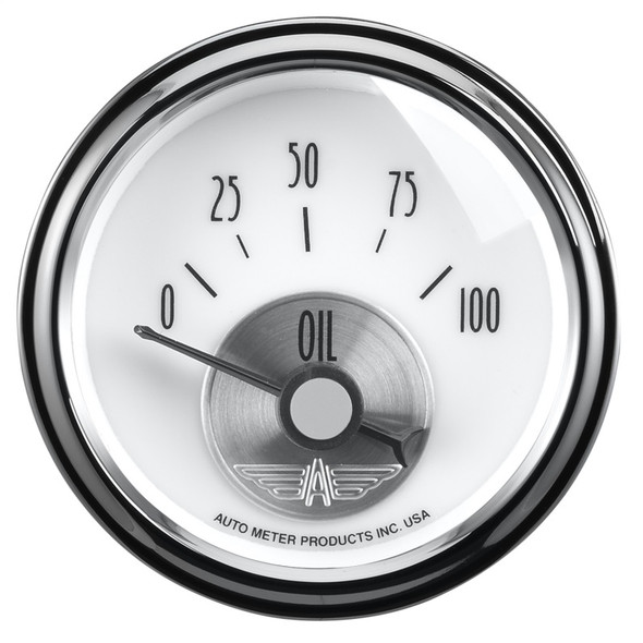 Autometer Prestige Series Pearl 2-1/16in 100PSI Electronic Oil Pressure Gauge