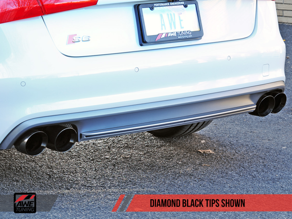 AWE Tuning Audi C7 / C7.5 S6 4.0T Touring Edition Exhaust - Diamond Black Tips