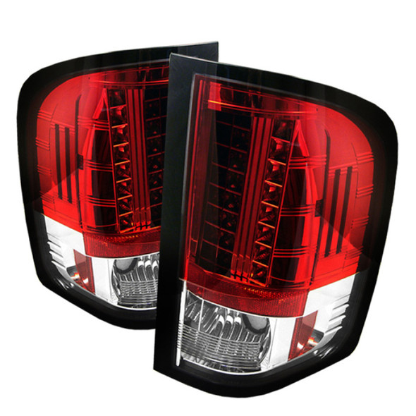 Spyder Chevy Silverado 07-13 LED Tail Lights Red Clear ALT-YD-CS07-LED-RC