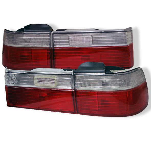 Spyder Honda Accord 90-91 4Dr Euro Style Tail Lights- Red Clear ALT-YD-HA90-RC