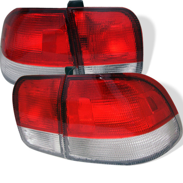 Spyder Honda Civic 96-98 4Dr Euro Style Tail Lights Red Clear ALT-YD-HC96-4D-RC