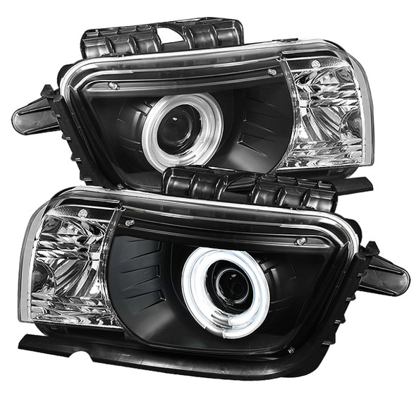 Spyder Chevy Camaro 10-13 Projector Headlights Dual Halo CCFL Halo Blk High/ PRO-YD-CCAM2010-CCFL-BK