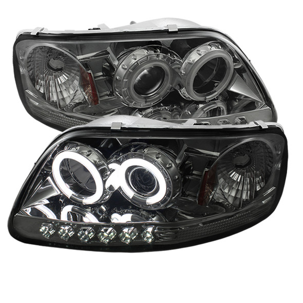 Spyder Ford F150 97-03/Expedition 97-02 1PC Projector - CCFLHalo LED Smke PRO-YD-FF15097-1P-CCFL-SM