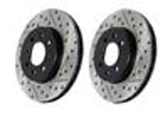 StopTech 2014+ Chevy Corvette Stingray Slotted & Drilled Front Right Rotor