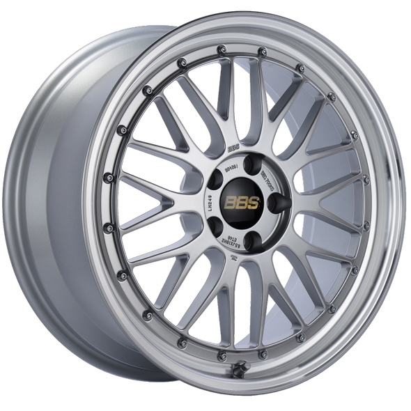 BBS LM 19x8.5 5x112 ET48 Diamond Silver Center Diamond Cut Lip Wheel -82mm PFS/Clip Required