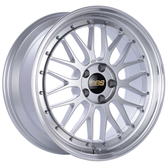 BBS LM 19x8.5 5x112 ET32 Diamond Silver Center Diamond Cut Lip Wheel -82mm PFS/Clip Required