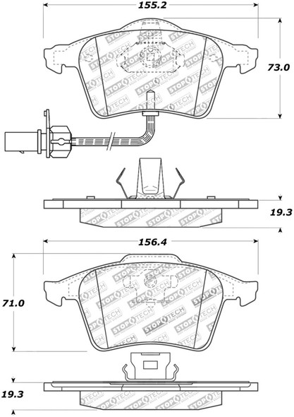 StopTech Street Touring 1/05-09 Audi A4/A4 Quattro Front Brake Pads