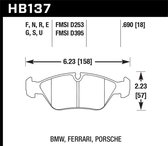 Hawk 82-88 BMW 5 Series / 88-91 M3 / 82-85 Porsche 928 Front Blue 9012 Race Brake Pads