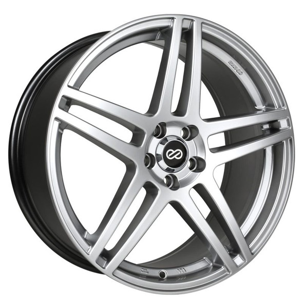 Enkei RSF5 18x8 45mm Offset 5x100 Bolt Pattern 72.6mm Bore Dia Hyper Silver Wheel