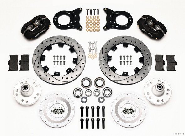Wilwood Forged Dynalite Front Kit 12.19in Drilled 1970-1973 Mustang Disc & Drum Spindle