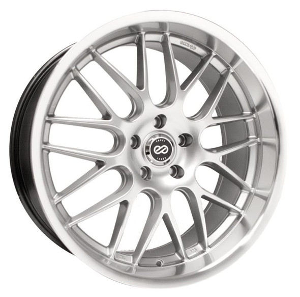 Enkei Lusso 18x7.5 42mm Offset 5x100 Bolt Pattern 72.6 Bore Hyper Silver w/ Machined Lip Wheel