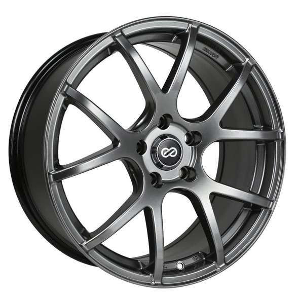 Enkei M52 17x7.5 45mm Offset 5x100 Bolt Pattern 72.6mm Bore Dia Hyper Black Wheel