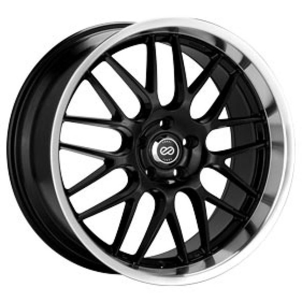 Enkei Lusso 18x9 40mm Offset 5x1114.3 Bolt Pattern 72.6 Bore Black w/ Machined Lip Wheel