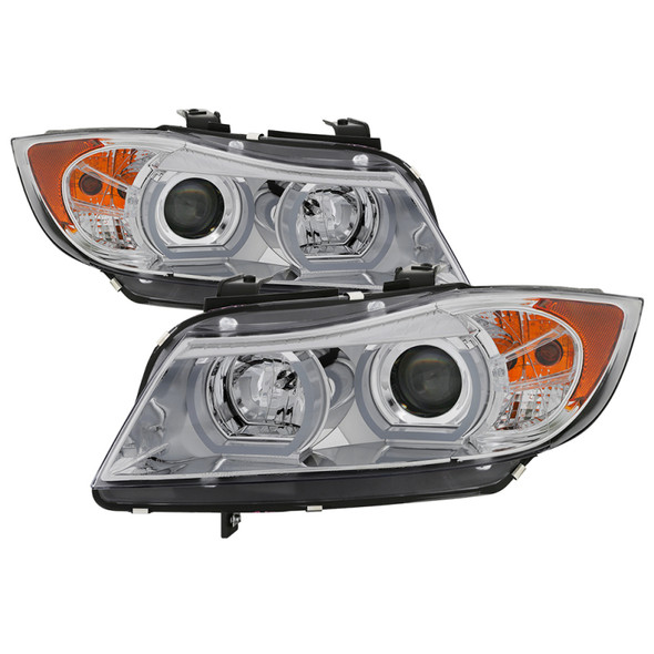 Spyder BMW E90 3-Series 06-08 4DR V2 Headlights - HID Only - Chrome PRO-YD-BMWE9005V2-HID-DRL-C