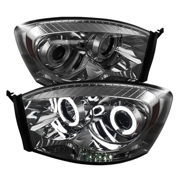 Spyder Dodge Ram 1500 06-08 06-09 Projector Headlights CCFL Halo LED Smke PRO-YD-DR06-CCFL-SM