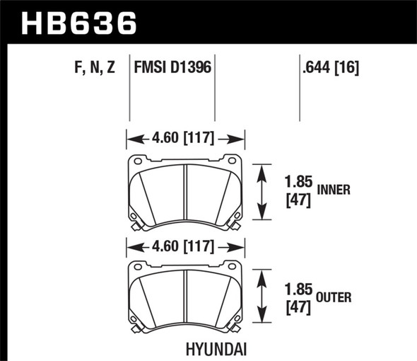 Hawk 09-10 Hyundai Genesis Sedan V8 HPS Street Front Brake Pads