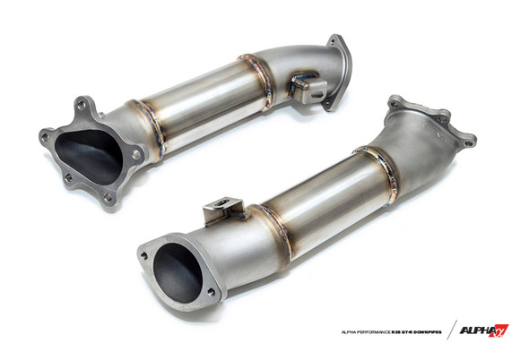 AMS Performance 2009+ Nissan GT-R R35 Alpha Cast Downpipes w/o Cats (Set of 2)