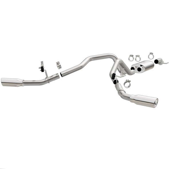 MagnaFlow Cat-Back, SS, 2.5/3in, Dual Split Rear 4in Tip 2015 Ford F150 5.0L V8 *Must Remove Spare*