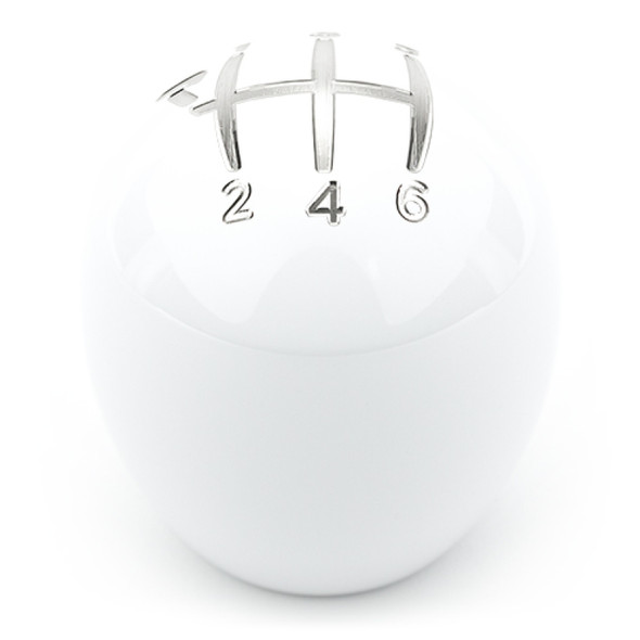 Raceseng Slammer Big Bore Shift Knob (Gate 1 Engraving) M10x1.25mm Adapter - White Gloss