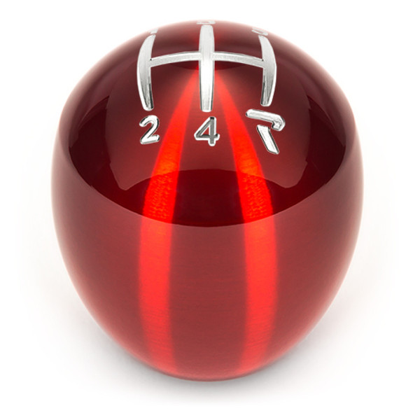 Raceseng Slammer Shift Knob (Gate 4 Engraving) Fiat 500T / Abarth Adapter - Red Translucent