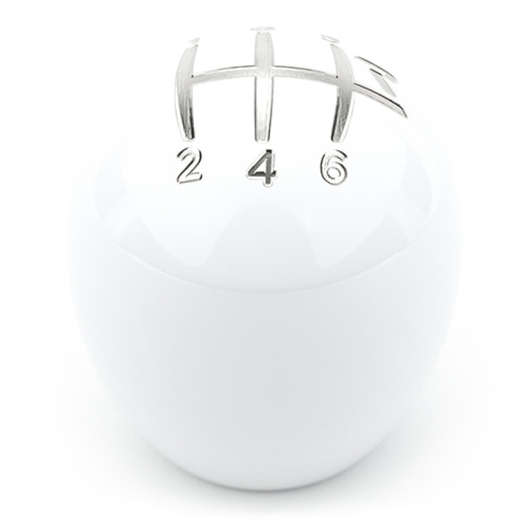 Raceseng Slammer Shift Knob (Gate 2 Engraving) 9/16in.-18 Adapter - White Gloss