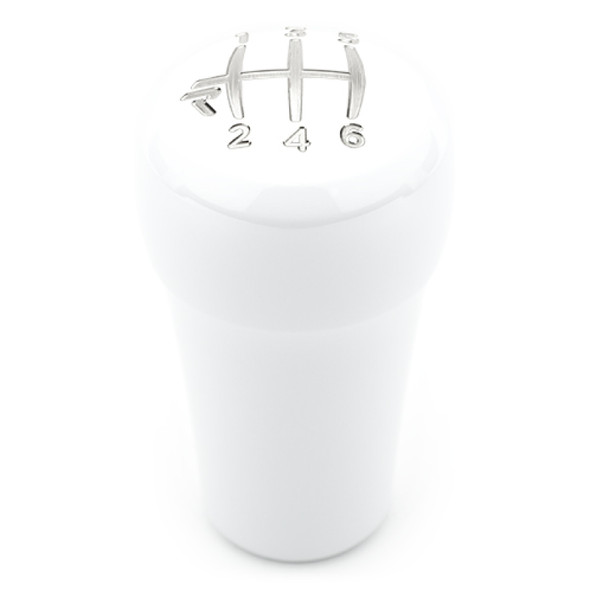Raceseng Rondure Shift Knob (Gate 6 Engraving) M8x1.25mm Adapter - White Gloss