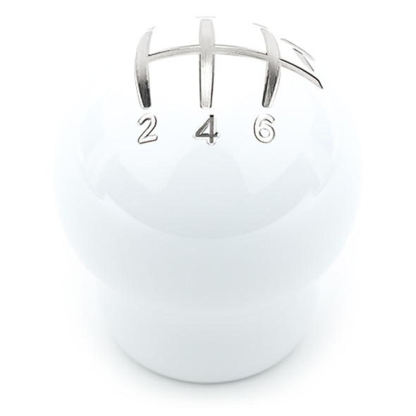 Raceseng Contour Shift Knob (Gate 2 Engraving) 1/2in.-20 Adapter - White Gloss