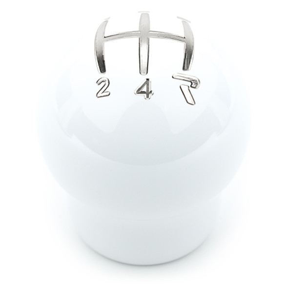 Raceseng Contour Shift Knob (Gate 4 Engraving) M10x1.5mm Adapter - White Gloss